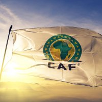 Flag bearing the Confederation of African Football logo 