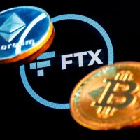 FTX logo surrounded by bitcoin and ethereum