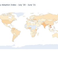 A chart showing global cryptocurrency adoption