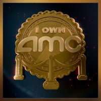 A picture of the NFT that has the slogan ‘I own AMC’ in the centre of a gold medallion