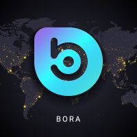 BORA's logo on a map