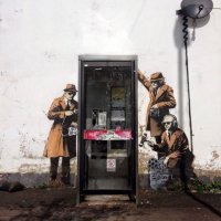 Spy Booth mural by Banksy