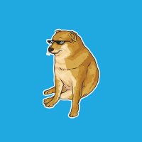 The Cheems Inu logo on a blue background