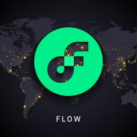 Flow logo in front of a map of the world at night