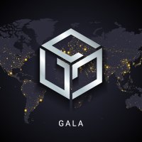 Gala coin logo and name is overlaid on a world map