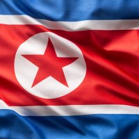 Flag of North Korea blowing in the wind