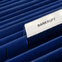 ’BANKRUPT’ printed on a file folder tab