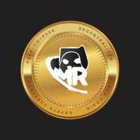 MR cryptocurrency logo on a gold coin against a black backdrop 