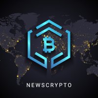 The Newscrypto logo on top of a world map