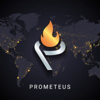 The Prometeus logo in front of a world map