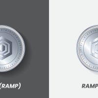 Representation of RAMP tokens and its company name on a black and white background