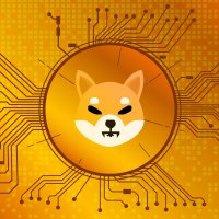 Illustration of Shiba inu coin on a gold background
