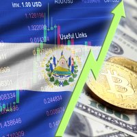 El Salvador flag and cryptocurrency