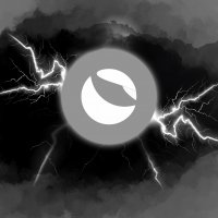 The Terra logo in front of a thunderstorm 