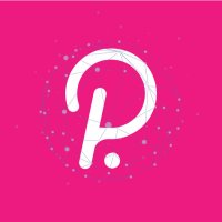 White polkadot cryptocurrency logo set against a pink background