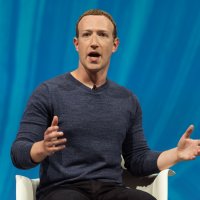 Meta chief Mark Zuckerberg speaking at a conference