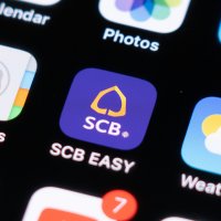 Siam Commercial Bank’s mobile app on iPhone screen