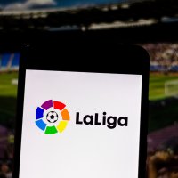 LaLiga logo at a stadium