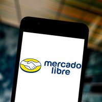 Mercado Libre logo on cell screen