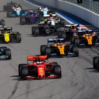 Racing cars in Formula 1’s Russian Grand Prix in Sochi