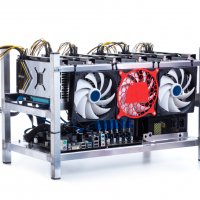 A typical computer rig used by crypto miners