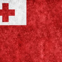 The Flag of Tonga, which features a red cross in a small white rectangle on a red background