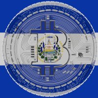 El Salvador flag with bitcoin graphic overlaid