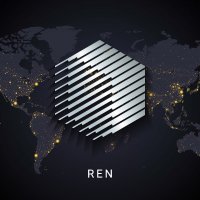 Symbol of REN coin against a view of Earth at night