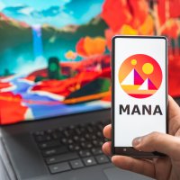 Vibrant MANA logo shown on a smartphone