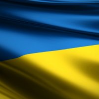 Close up of blue and yellow Ukraine flag