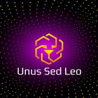 UNUS SED LEO logo in purple on a black and yellow background 