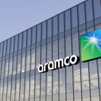 Aramco logo on building