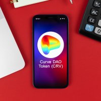 Curve DAO logo on smartphone screen