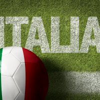 Football field with the text: Italy