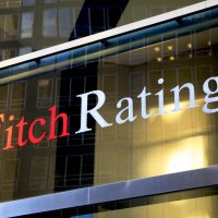 Fitch Ratings logo in Lower Manhattan