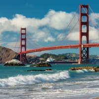 The Golden Gate bridge in California