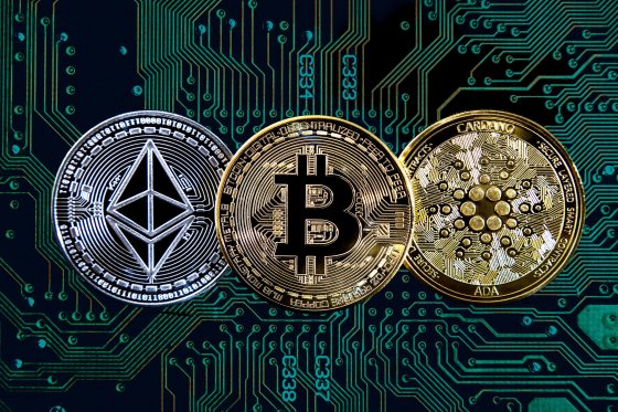 Bitcoin, ethereum and cardano cryptos