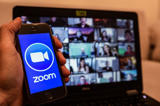  Zoom video conference app icon on a mobile device