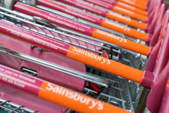 Sainsbury’s trolleys in a row 