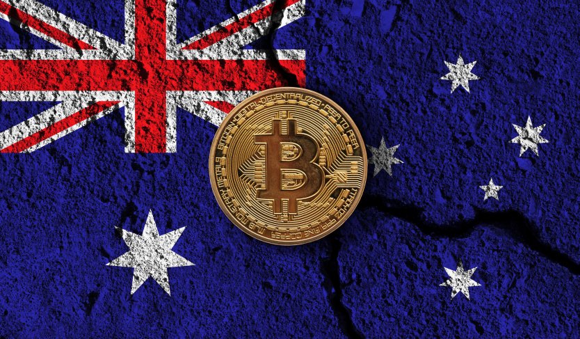 Bitcoin with Australian flag