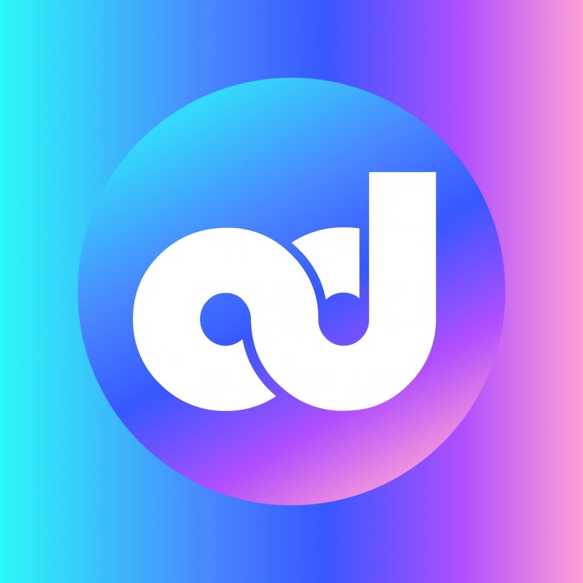 The Adshares logo on a pink and blue background