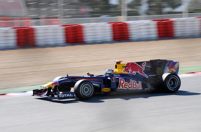 Sebastian Vettel driving for the Red Bull Racing team