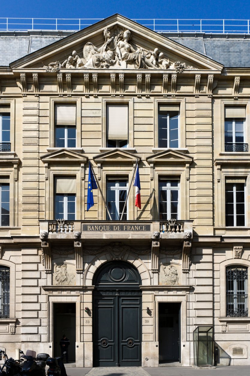 The Headquarters of the Banque de France on Rue Croix des Petits Champs, Paris, France