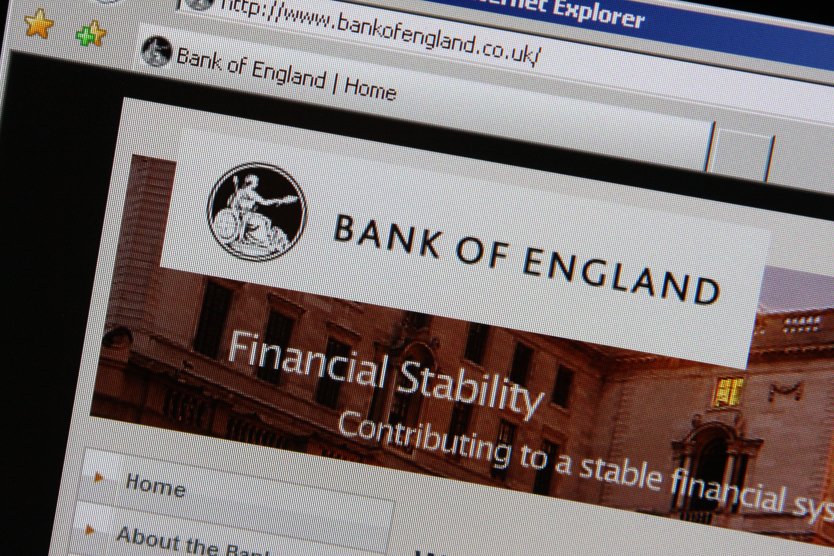 Bank of England website screen