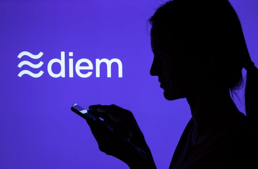 Woman on phone with Diem logo