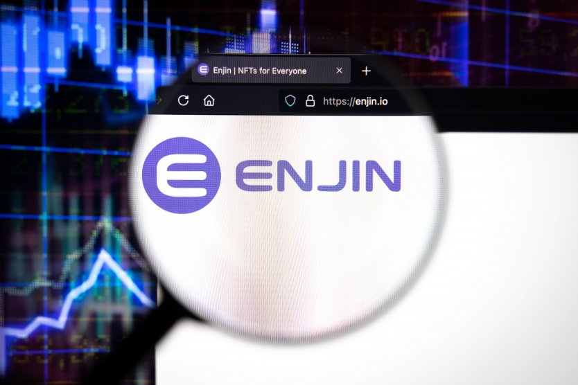 Enjin logo in front of a graph