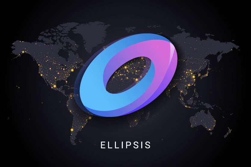 The Ellipsis logo overlaid on a world map