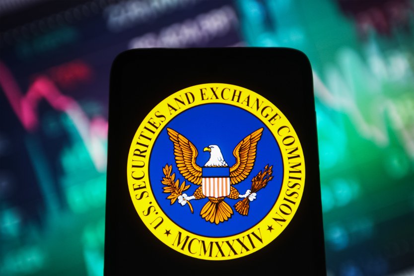 US Securities and Exchange Commission seal as seen on a smartphone