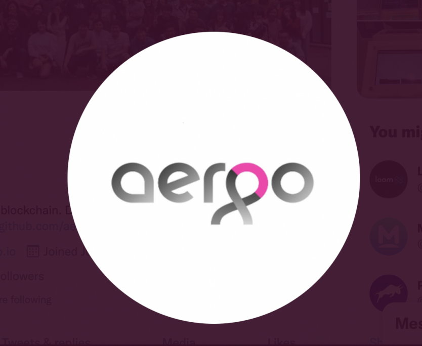 Aergo circular logo set against black background