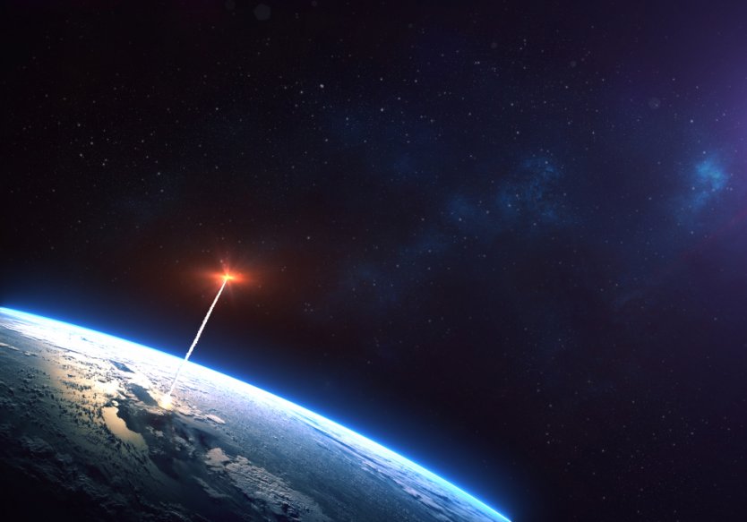 Rocket launch enters orbit from Earth